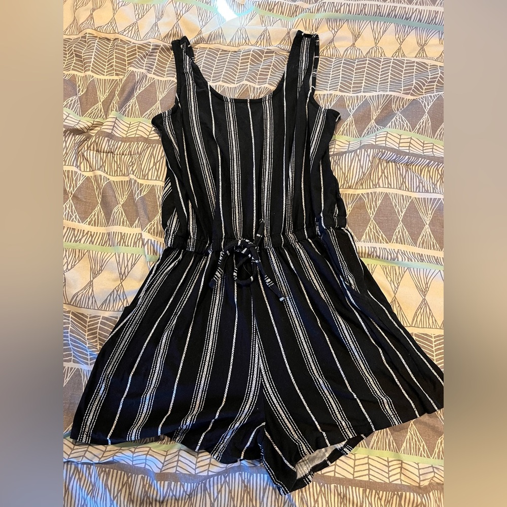 Striped jump suit
